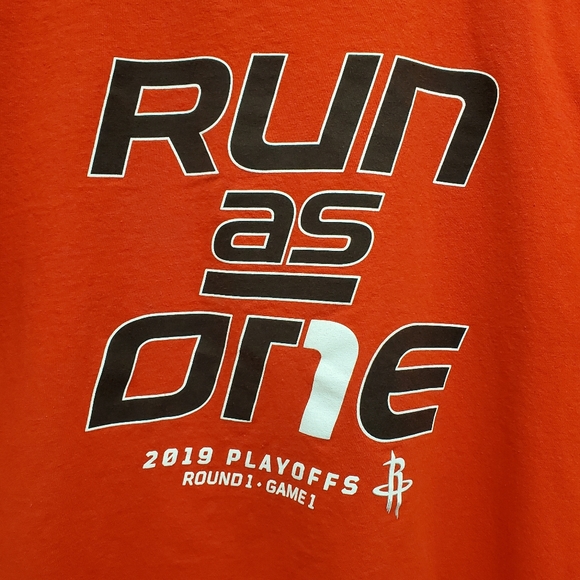 Rockets  Run as One T-shirt, 2019 playoff, red, size XL, cotton - Picture 2 of 10